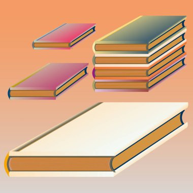 Renkli Notebook yığınları. Vektör çizim