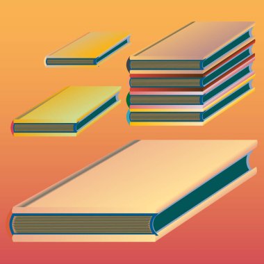 Renkli Notebook yığınları. Vektör çizim