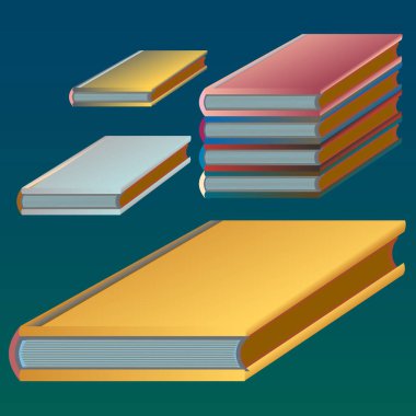 Renkli Notebook yığınları. Vektör çizim