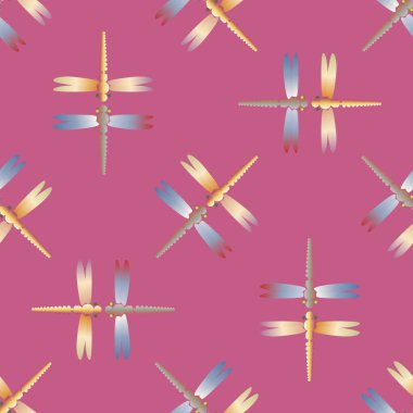 Yusufçuk, vektör çizim ile Dikişsiz soyut desen. Desen kartı, davet, ambalaj kağıdı, tekstil kumaş için 