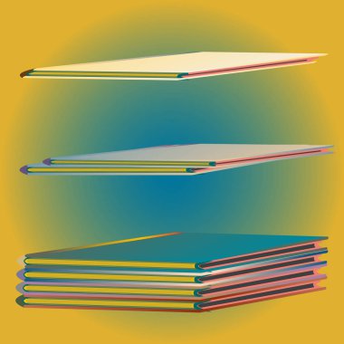 Renkli Notebook yığınları. Vektör çizim