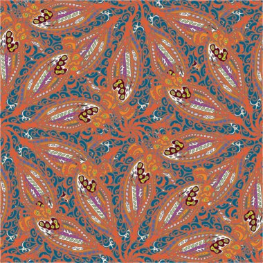 Soyut kumaş çiçek yaprakları arka plan, seamless modeli, vektör çizim