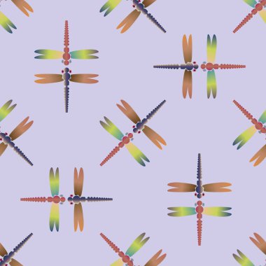 Yusufçuk, vektör çizim ile Dikişsiz soyut desen. Desen kartı, davet, ambalaj kağıdı, tekstil kumaş için 