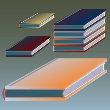 Renkli Notebook yığınları. Vektör çizim