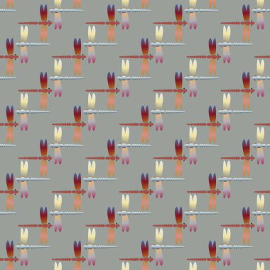 Dekoratif renkli seamless modeli ile şirin yusufçuk