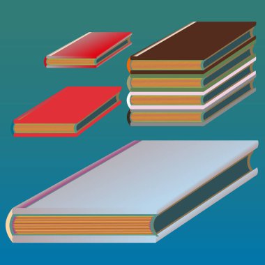 Renkli Notebook yığınları. Vektör çizim