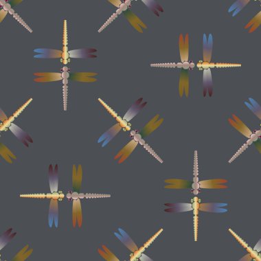 Yusufçuk, vektör çizim ile Dikişsiz soyut desen. Desen kartı, davet, ambalaj kağıdı, tekstil kumaş için 