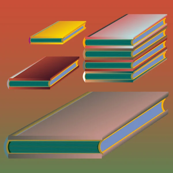 Montones Cuadernos Colores Ilustración Vectorial — Vector de stock