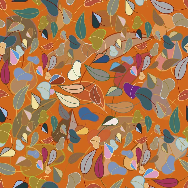 Красивий Колір Осіннього Листя Безшовний Візерунок — стоковий вектор