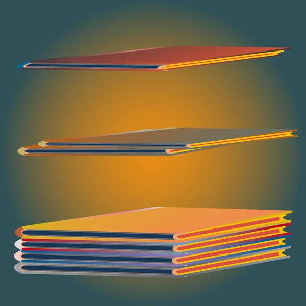 Στοίβες Από Χρωματιστά Σημειωματάρια Εικονογράφηση Διάνυσμα — Διανυσματικό Αρχείο