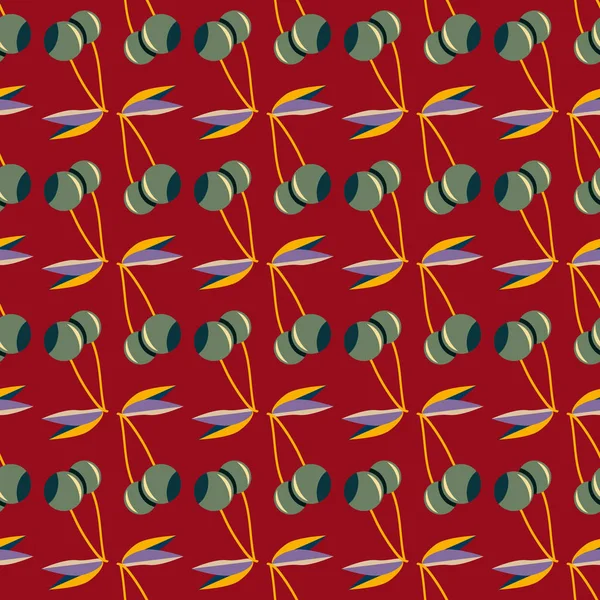 Kiraz, vektör çizim ile vektör seamless modeli 