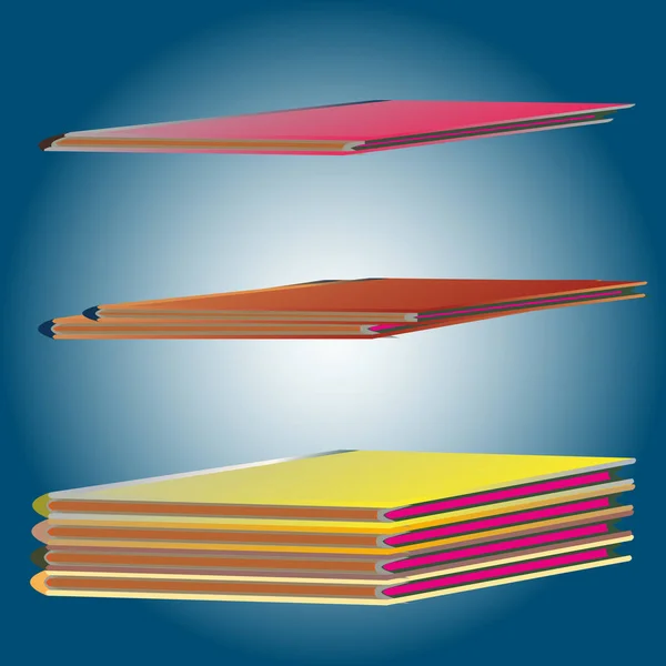 Stapel Bunter Notizbücher Vektorillustration — Stockvektor