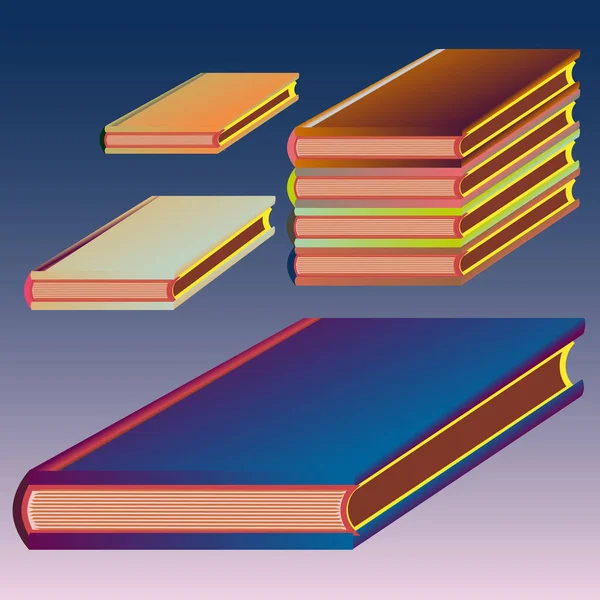Renkli Notebook yığınları. Vektör çizim