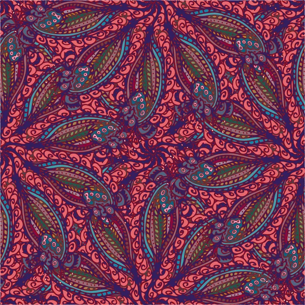 Tissu Abstrait Fond Feuilles Florales Motif Sans Couture Illustration Vectorielle — Image vectorielle