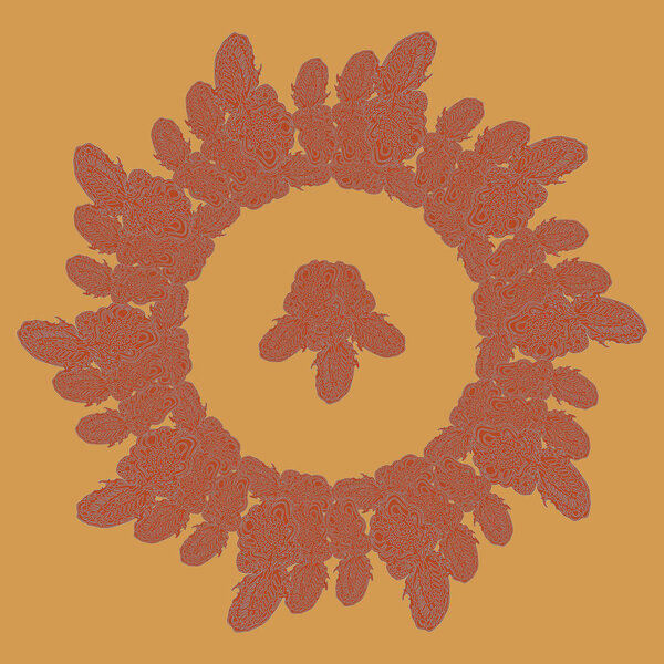 New symmetrical mandala in style zentangle inspired art with doodle. Decorative object can be used for wallpaper, pattern fills, web pages, surface textures.