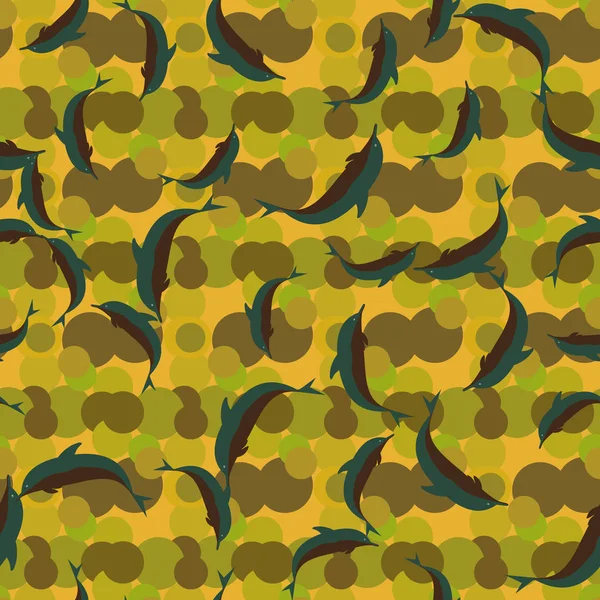 Kolorowe Delfiny Wzór Ilustracja — Wektor stockowy
