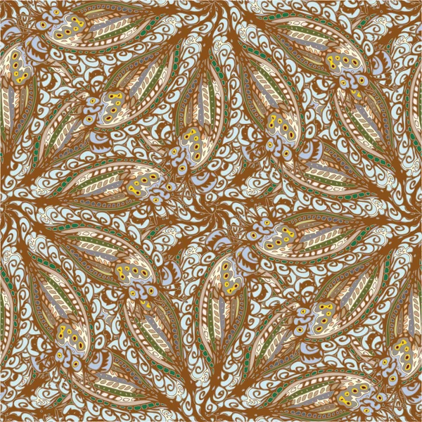 Abstrakter Stoff Floralen Blättern Hintergrund Nahtlose Muster Vektorillustration — Stockvektor