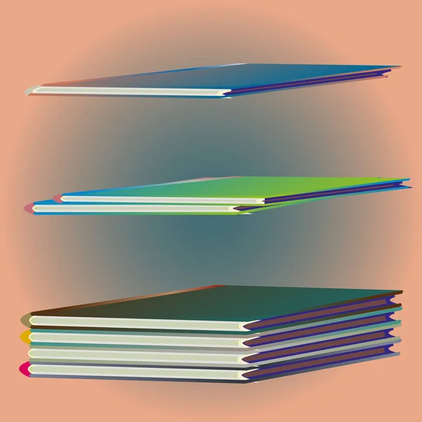 Des Piles Carnets Colorés Illustration Vectorielle — Image vectorielle