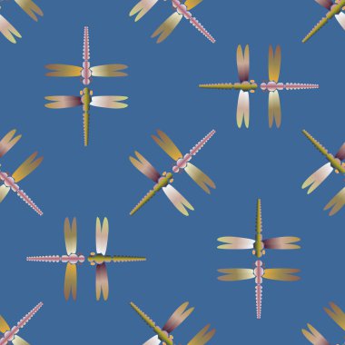 Yusufçuk, vektör çizim ile Dikişsiz soyut desen. Desen kartı, davet, ambalaj kağıdı, tekstil kumaş için 