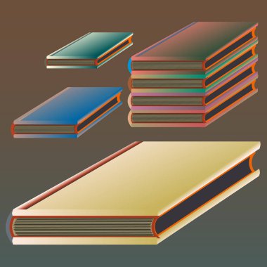 Renkli Notebook yığınları. Vektör çizim