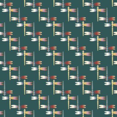 Dekoratif renkli seamless modeli ile şirin yusufçuk