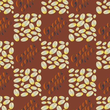 Yeşil kahve çekirdekleri Dikişsiz desen arka plan
