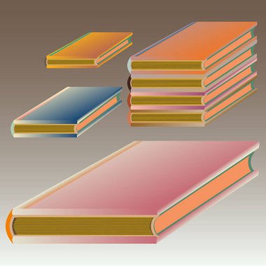 Renkli Notebook yığınları. Vektör çizim