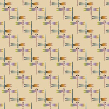 Dekoratif renkli seamless modeli ile şirin yusufçuk