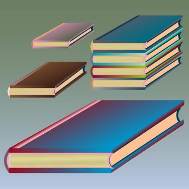 Renkli Notebook yığınları. Vektör çizim