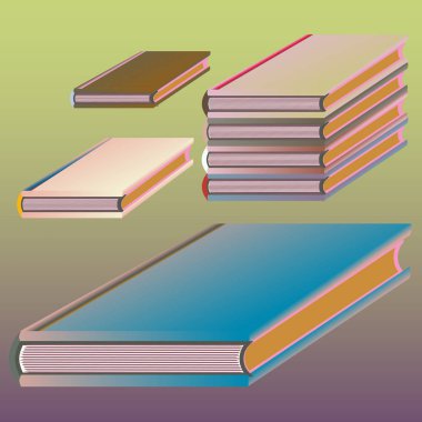 Renkli Notebook yığınları. Vektör çizim