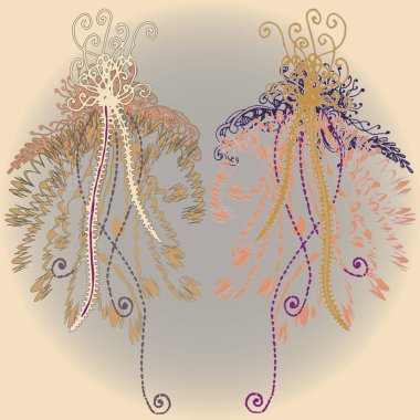 Yeni tasarım çalışmaları için el yapımı doodle ile soyut desen