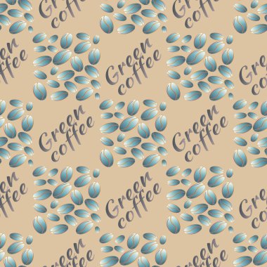 Yeşil kahve çekirdekleri Dikişsiz desen arka plan