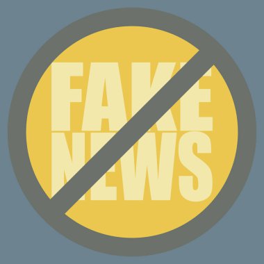 Kavramsal logo sahte haber. İnsanlığın küresel sorunlar. Vektör çizim