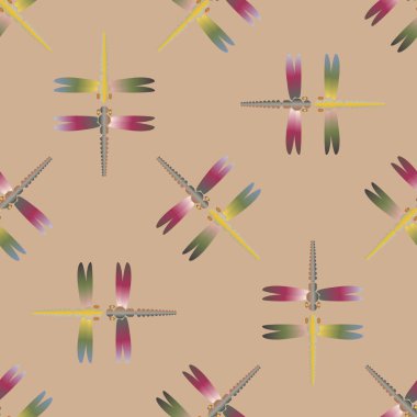 Yusufçuk, vektör çizim ile Dikişsiz soyut desen. Desen kartı, davet, ambalaj kağıdı, tekstil kumaş için 