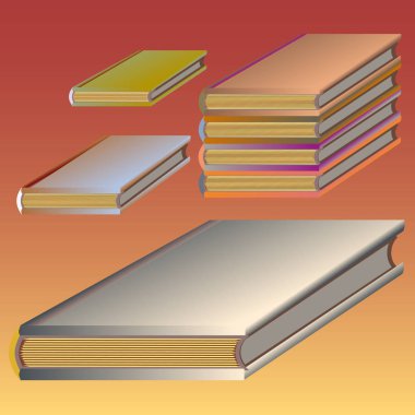 Renkli Notebook yığınları. Vektör çizim