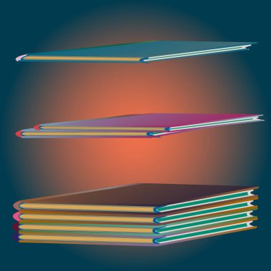 Renkli Notebook yığınları. Vektör çizim