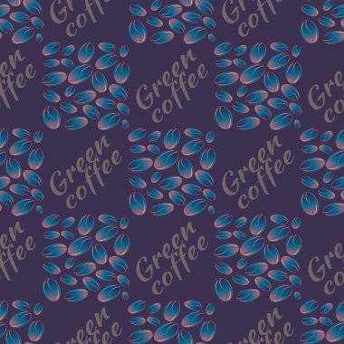 Yeşil kahve çekirdekleri Dikişsiz desen arka plan