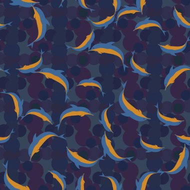 Renkli yunuslar Dikişsiz desen, çizim