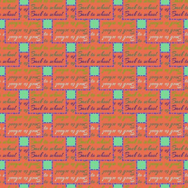 Okul hazırlıkları, arka plan için yeni dikişsiz desen. 
