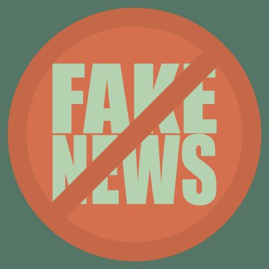 Kavramsal logo sahte haber. İnsanlığın küresel sorunlar. Vektör çizim