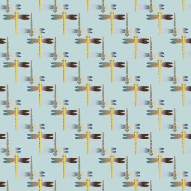 Dekoratif renkli seamless modeli ile şirin yusufçuk