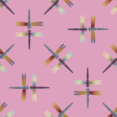 Yusufçuk, vektör çizim ile Dikişsiz soyut desen. Desen kartı, davet, ambalaj kağıdı, tekstil kumaş için 