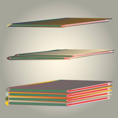 Renkli Notebook yığınları. Vektör çizim