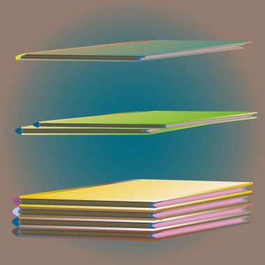 Renkli Notebook yığınları. Vektör çizim