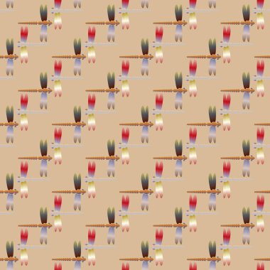 Dekoratif renkli seamless modeli ile şirin yusufçuk