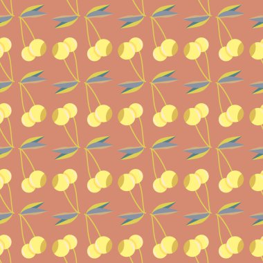 Kiraz, vektör çizim ile vektör seamless modeli 