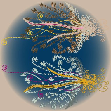 Yeni tasarım çalışmaları için el yapımı doodle ile soyut desen