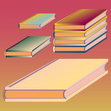 Renkli Notebook yığınları. Vektör çizim