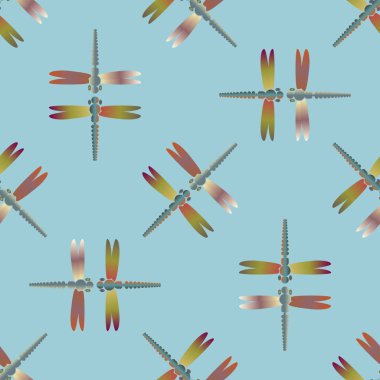 Yusufçuk, vektör çizim ile Dikişsiz soyut desen. Desen kartı, davet, ambalaj kağıdı, tekstil kumaş için 