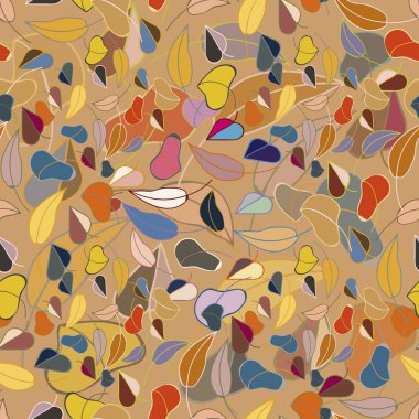 Güzel renk sonbahar yaprak düşmek seamless modeli.